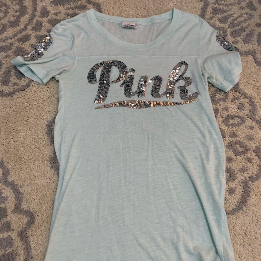 Baby blue Pink tee